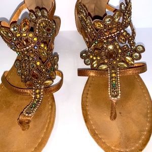 Muk Luk sandals with rhinestones